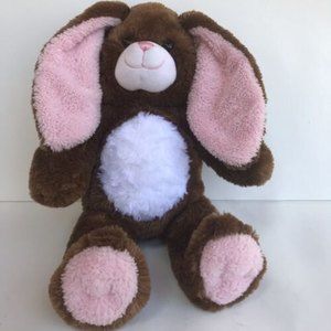 Build A Bear Chocolate Brown Pink Easter Bunny Rabbit Stuffed Plush 16”